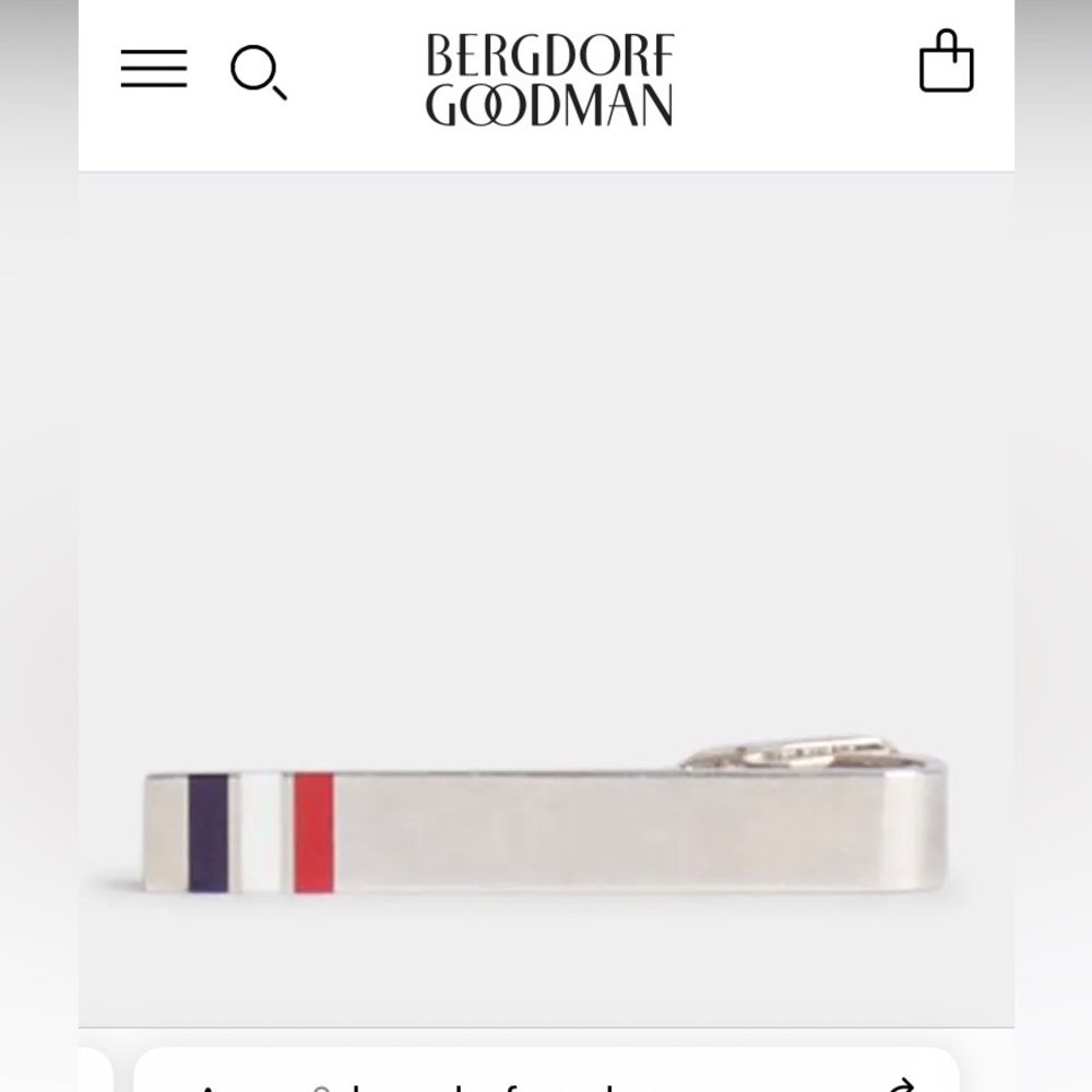 Thom Browne NWT silver long tie bar